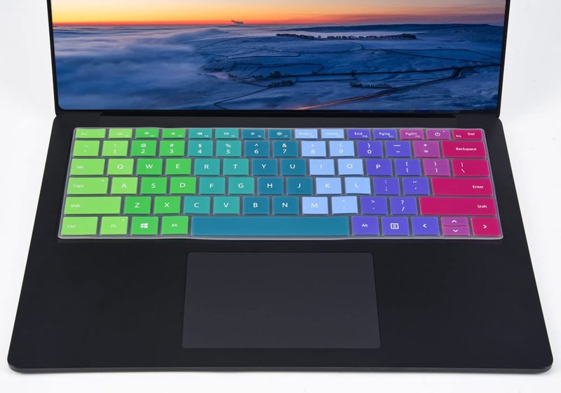 CaseBuy Colorful Keyboard Cover for 2023-2019 Microsoft Surface Laptop 6/5 / 4/3 Gen13.5 & 15", Surface Book 3 13 & 15" Keyboard Protector(Not Fit Surface Laptop 7 2024 2025), Rainbow - Image 3